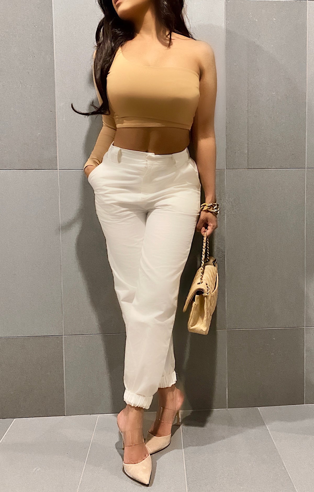 Cream Kyra cargo pant